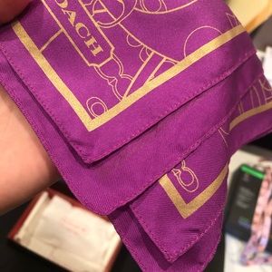 Coach purple and gold flower pattern scarf